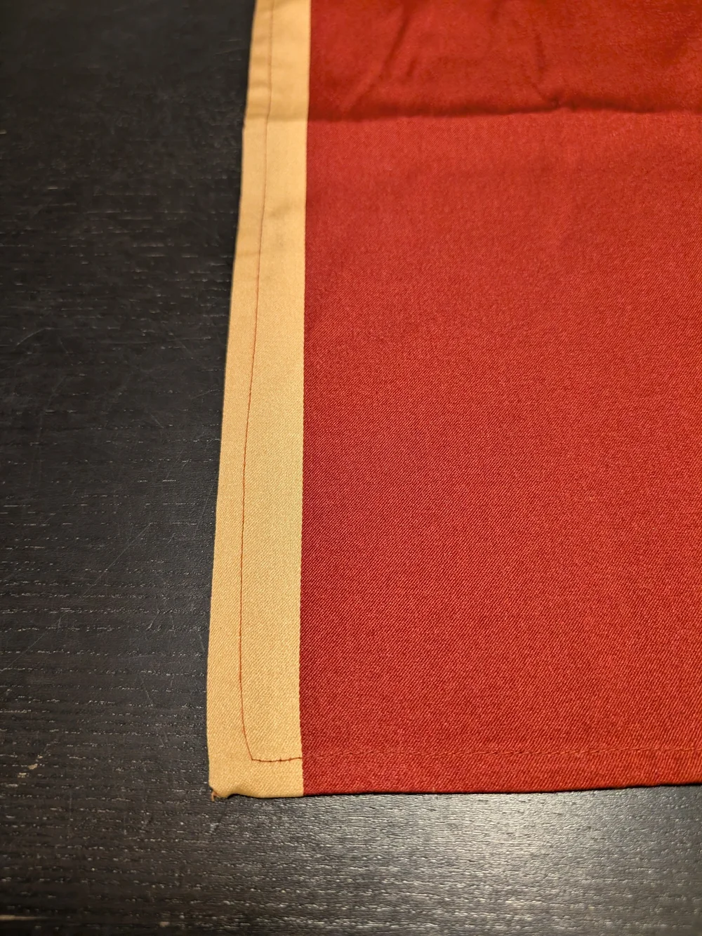 Burnt Orange Placemats with Green and Tan Trim - Unbranded